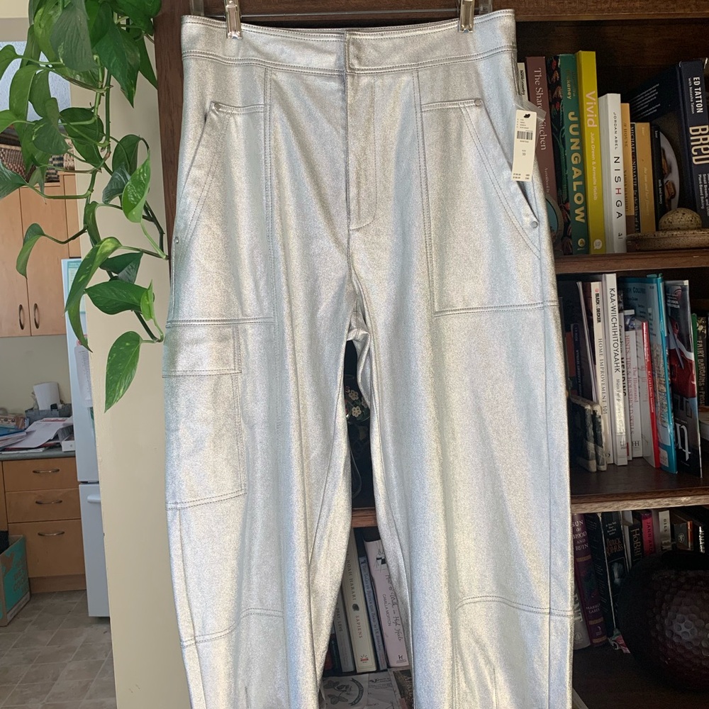 Silver Anthropologie Barrel pants. Sz 10.
